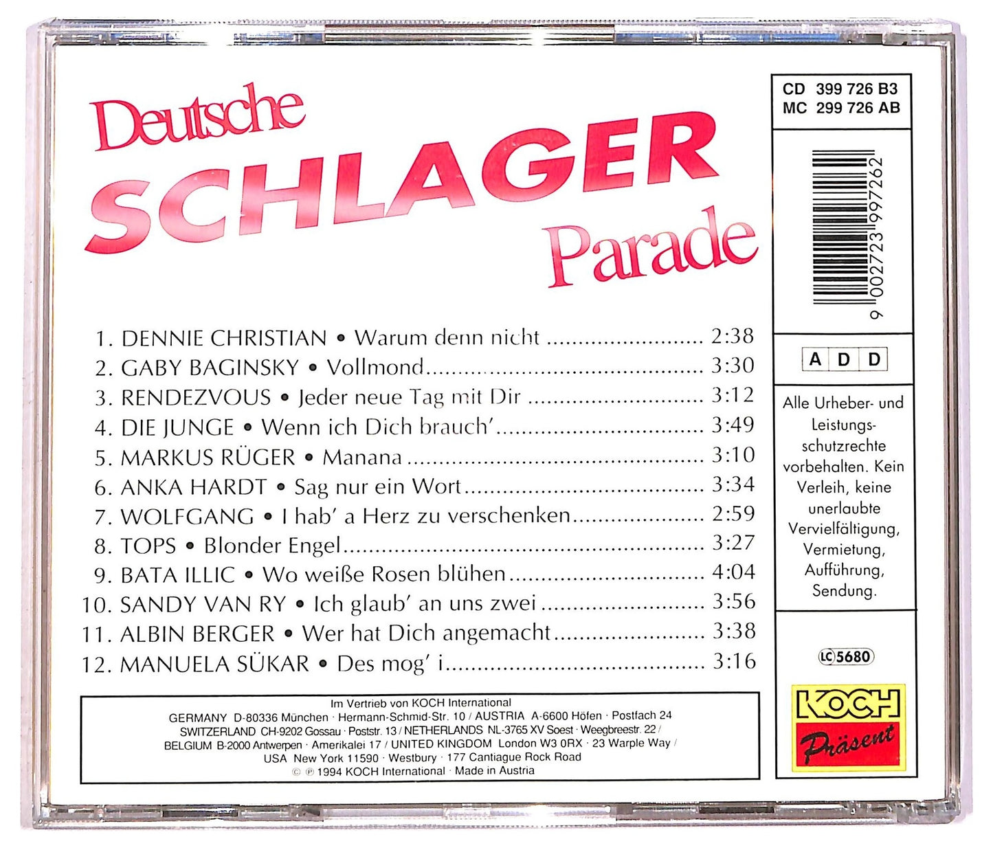 EBOND Various - Deutsche Schlager Parade CD CD089554