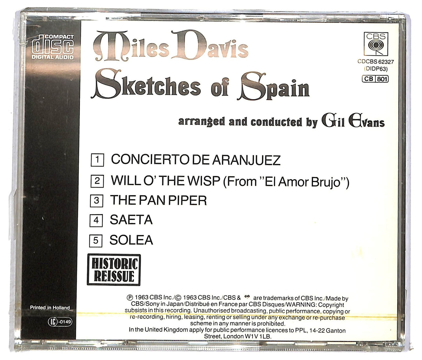 EBOND Miles Davis - Sketches Of Spain CD CD089604