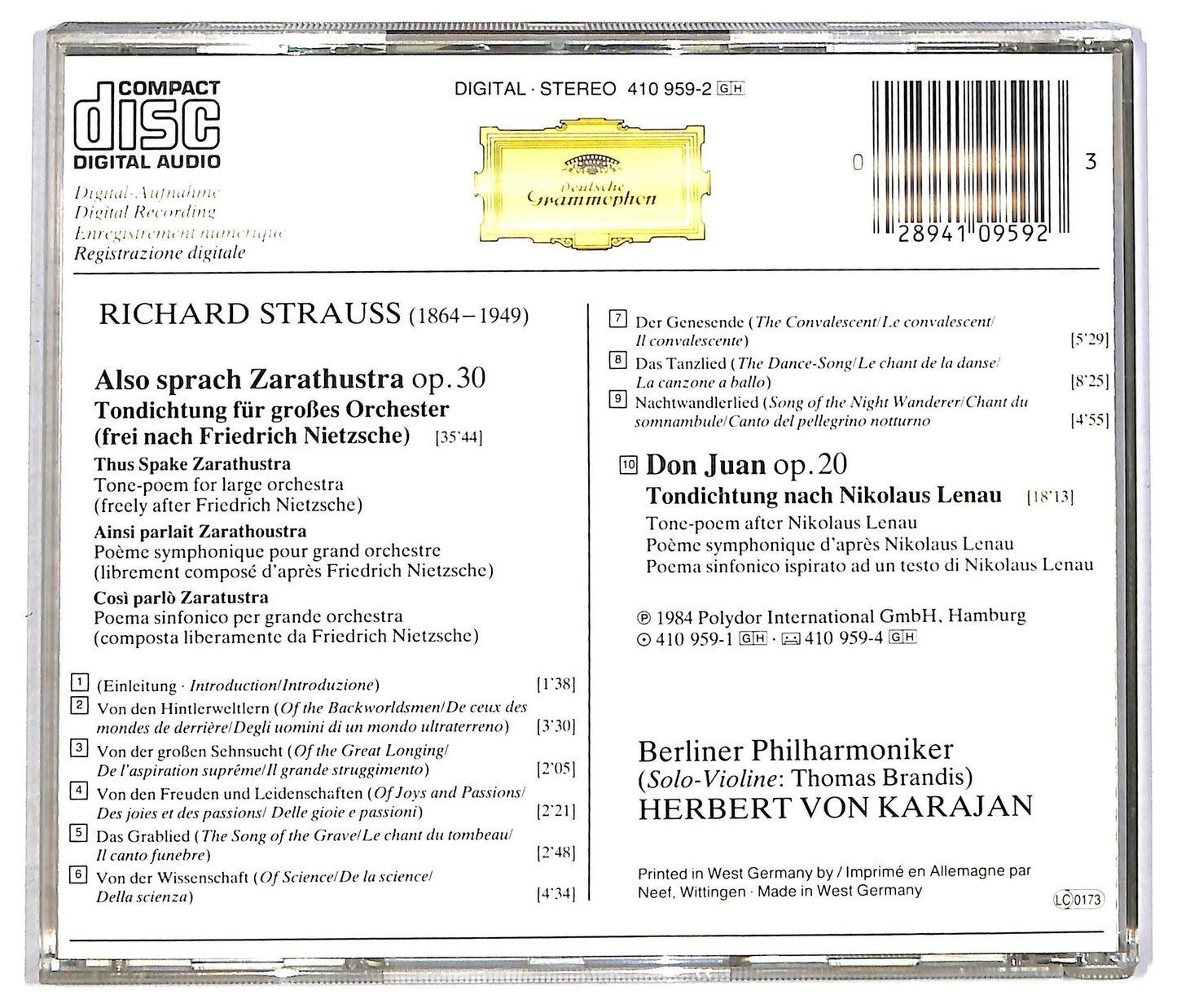 EBOND Richard Strauss - Also Sprach Zarathustra Don Juan CD CD089616