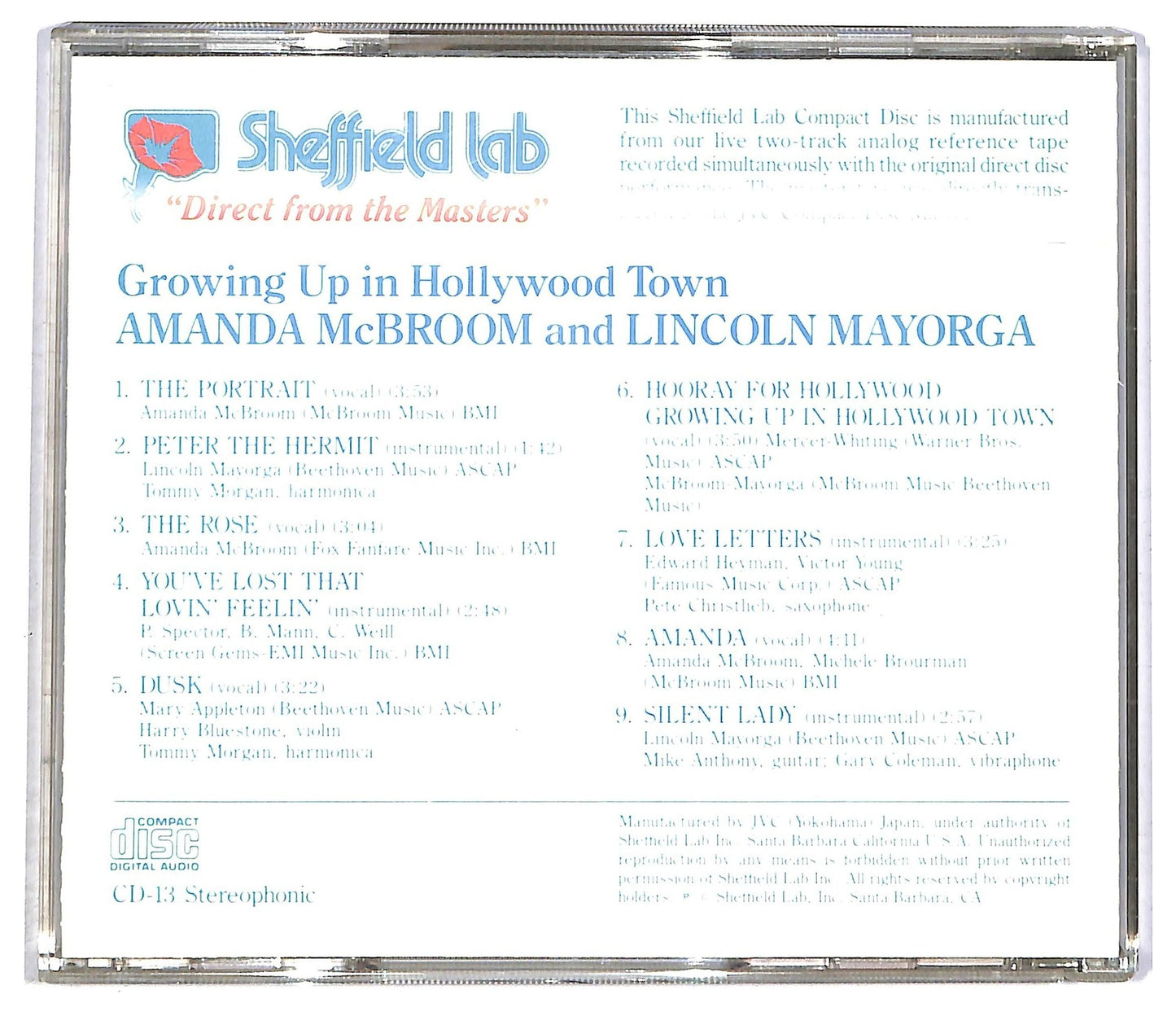 EBOND Lincoln Mayorga Amanda McBroom - Growing Up In Hollywood Town CD CD089628