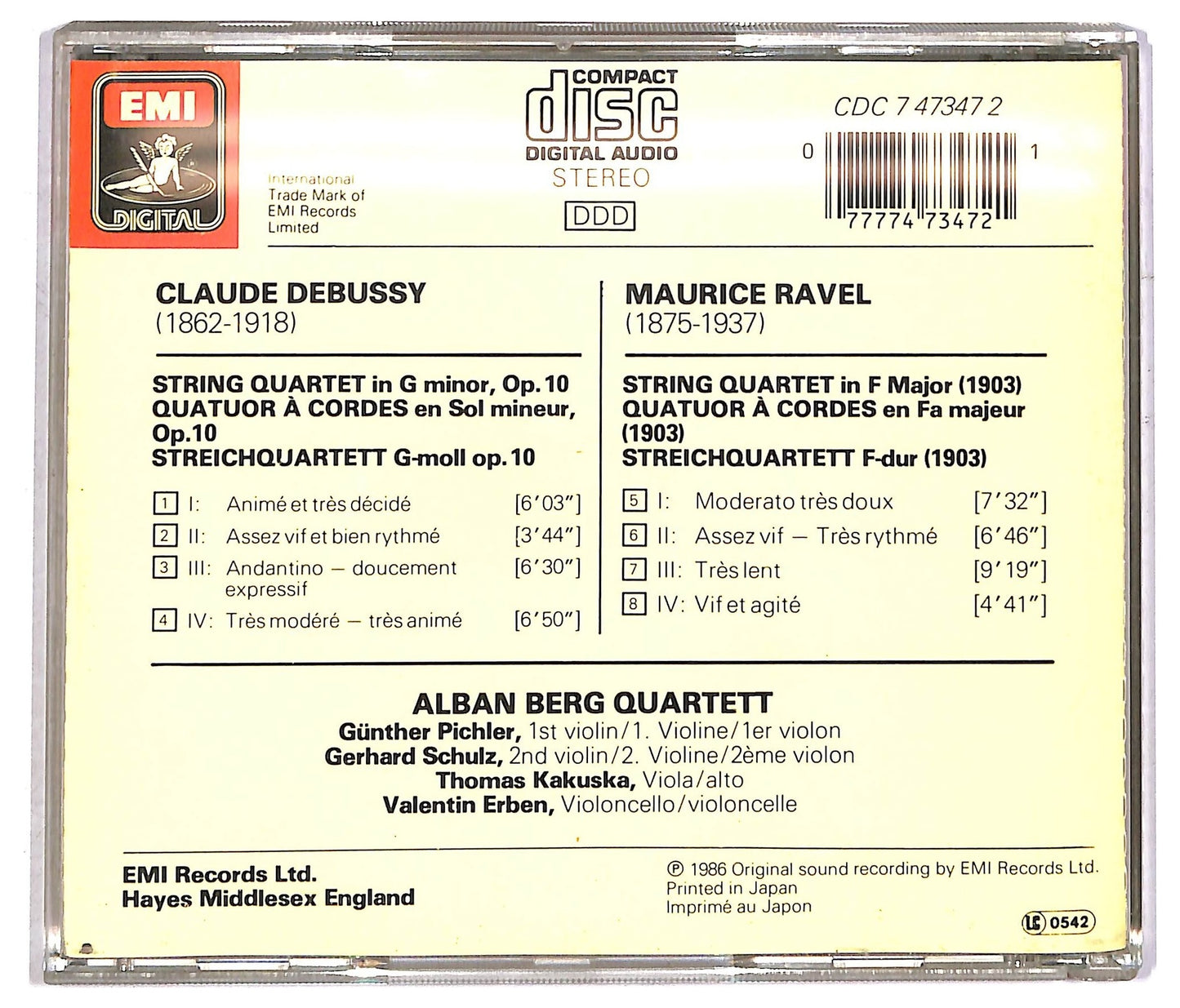 EBOND Debussy Ravel - Quatuors A Cordes CD CD089715