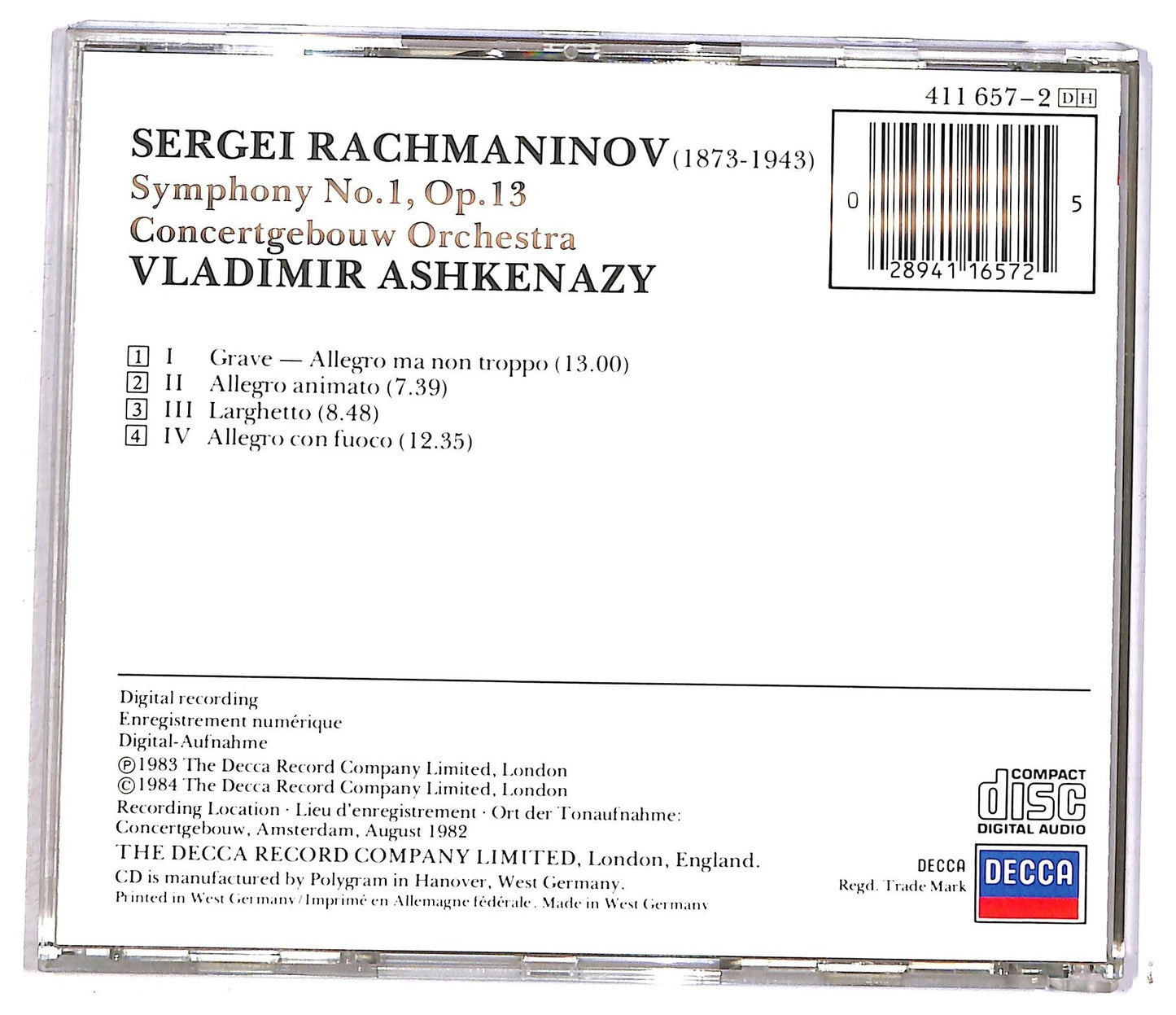 EBOND Rachmaninov - Symphony No.1 CD CD089740
