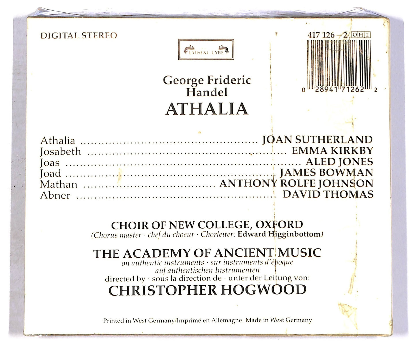 EBOND Handel - Athalia CD CD089758