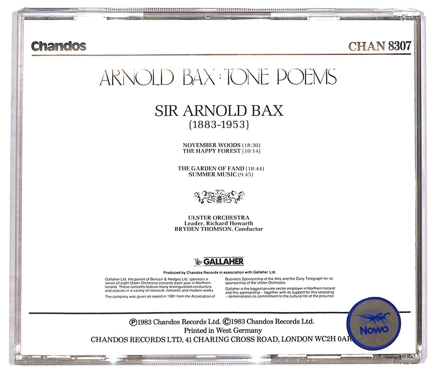 EBOND Arnold Bax - Bryden Thomson Ulster Orchestra - Tone Poems CD CD089808