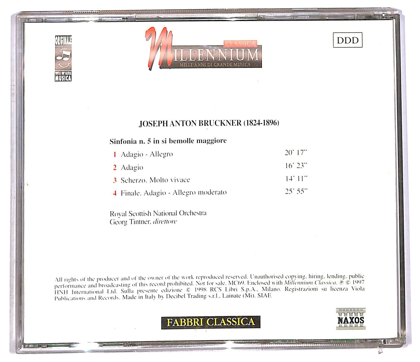 EBOND Bruckner - Sinfonia N.5 In Si Bemolle Maggiore CD CD089854