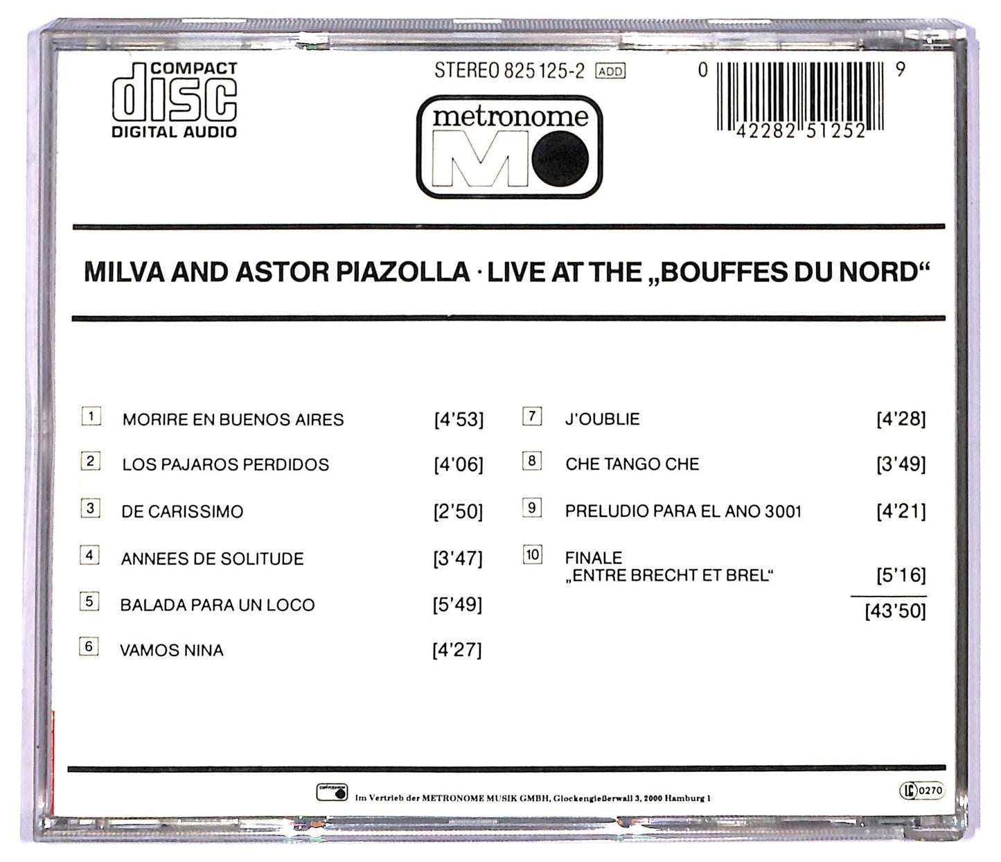 EBOND Milva And Astor Piazzolla - Live At The Bouffes Du Nord CD CD089911
