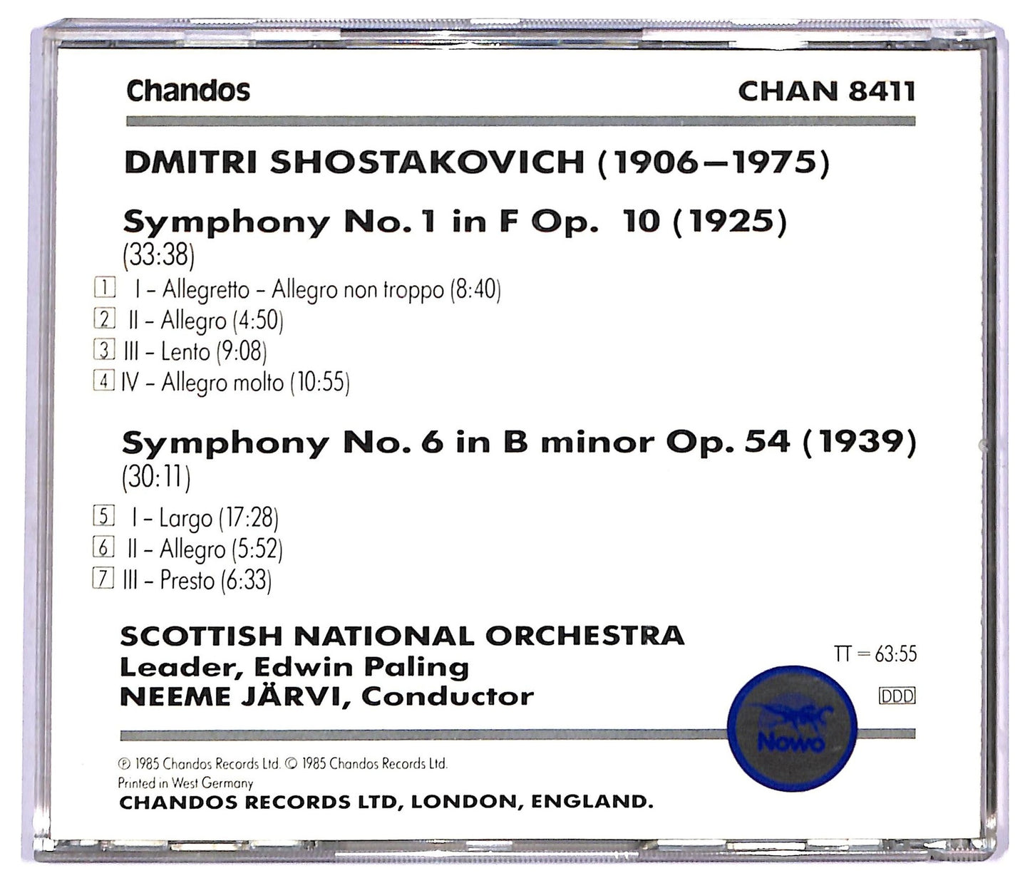 EBOND Shostakovich - Symphony No. 1 In F Op. 10 CD CD089915