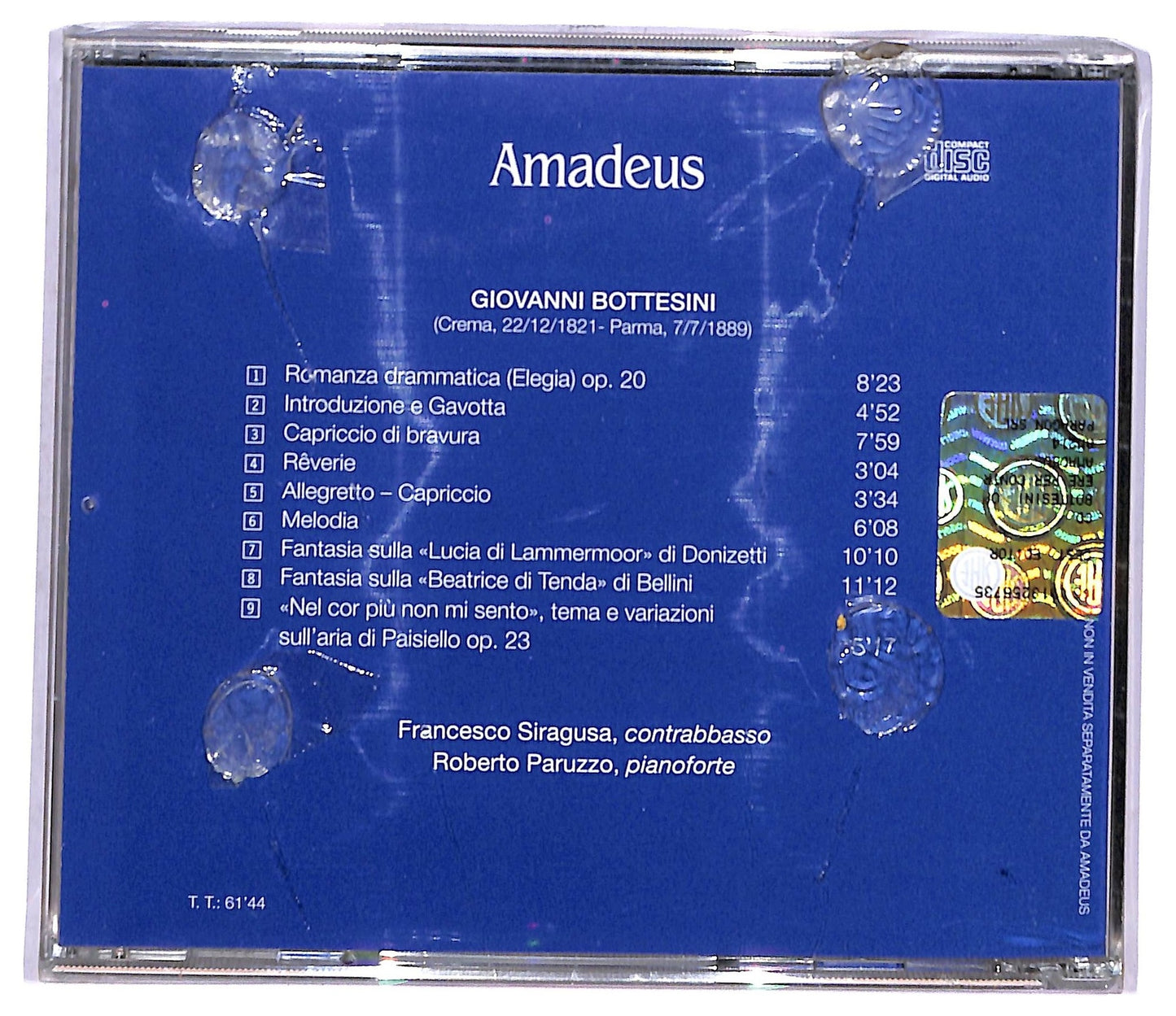 EBOND Giovanni Bottesini - Opere Per Contrabbasso E Pianoforte CD CD089924