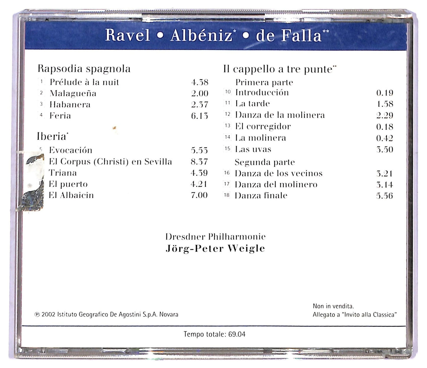 EBOND Ravel Albeniz De Falla - Rapsodia Spagnola Iberia CD CD089941
