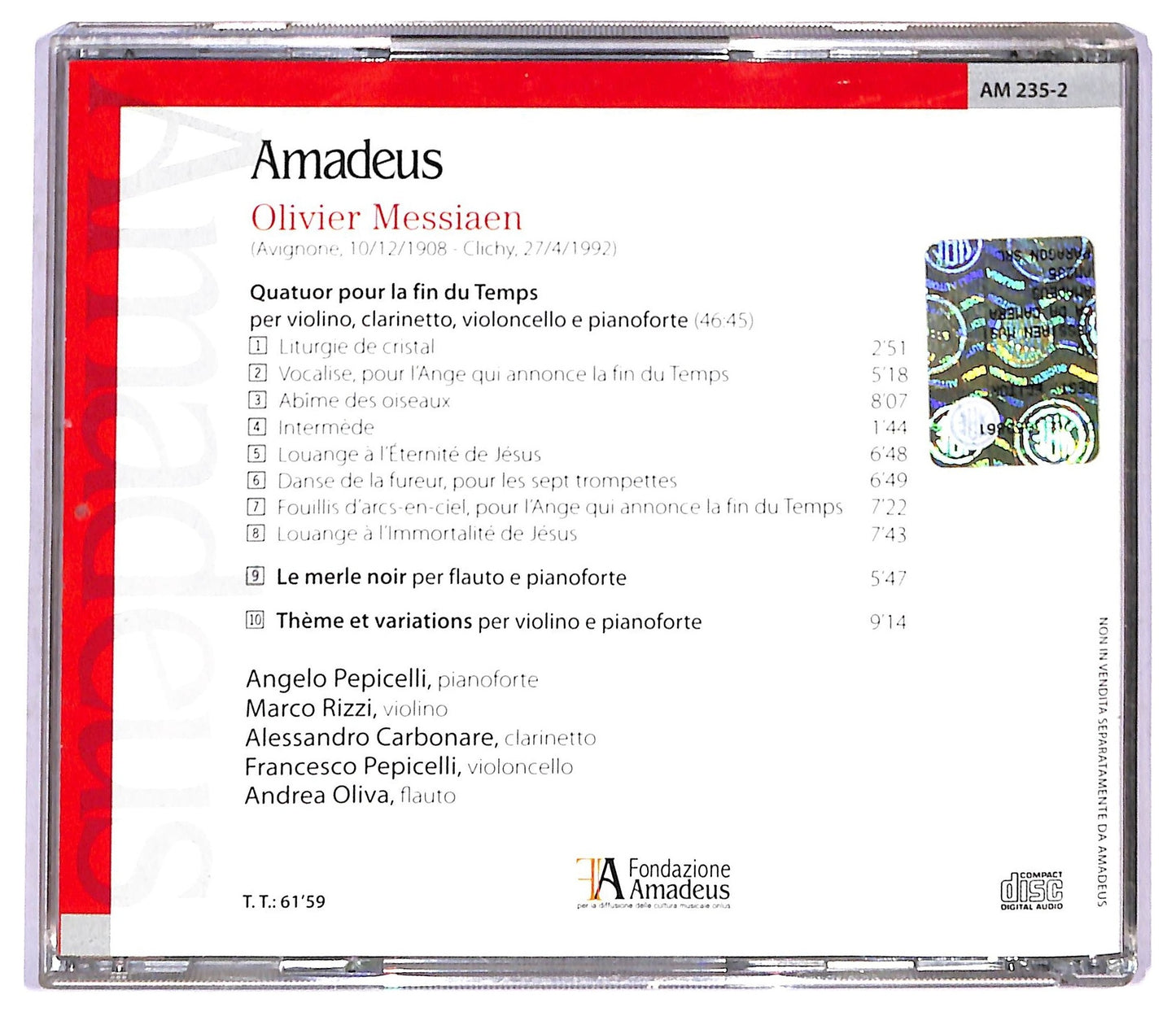 EBOND Olivier Messiaen - Quatuor Pour La Fin Du Temps CD CD089942