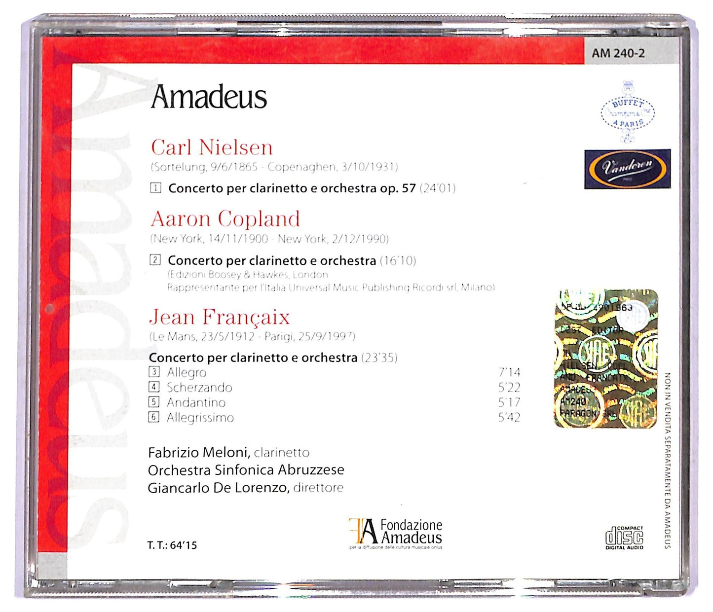 EBOND Carl Nielsen Copland - Concerti Per Clarinetto E Orchestra CD CD089948