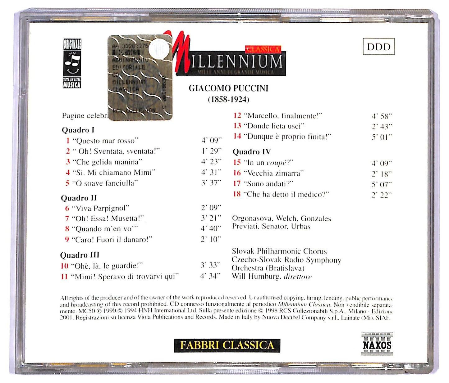 EBOND Puccini - La Boheme CD CD090036