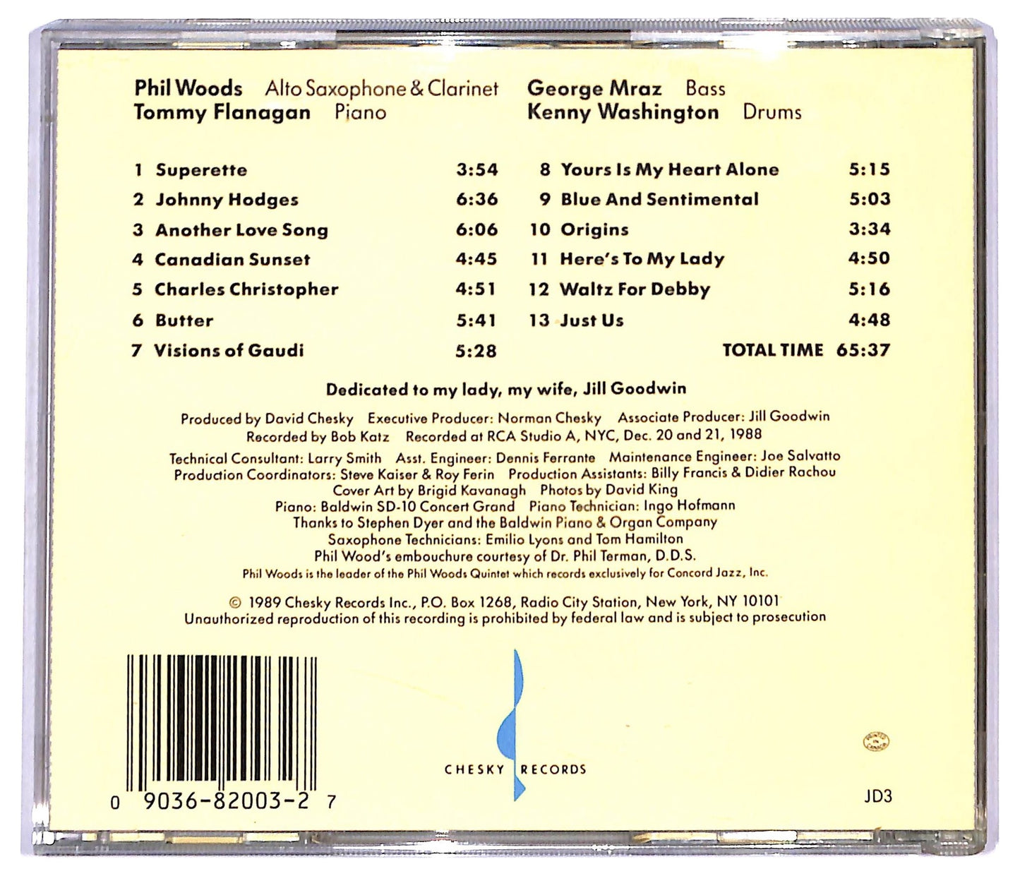 EBOND Phil Woods - Here's To My Lady CD CD090240