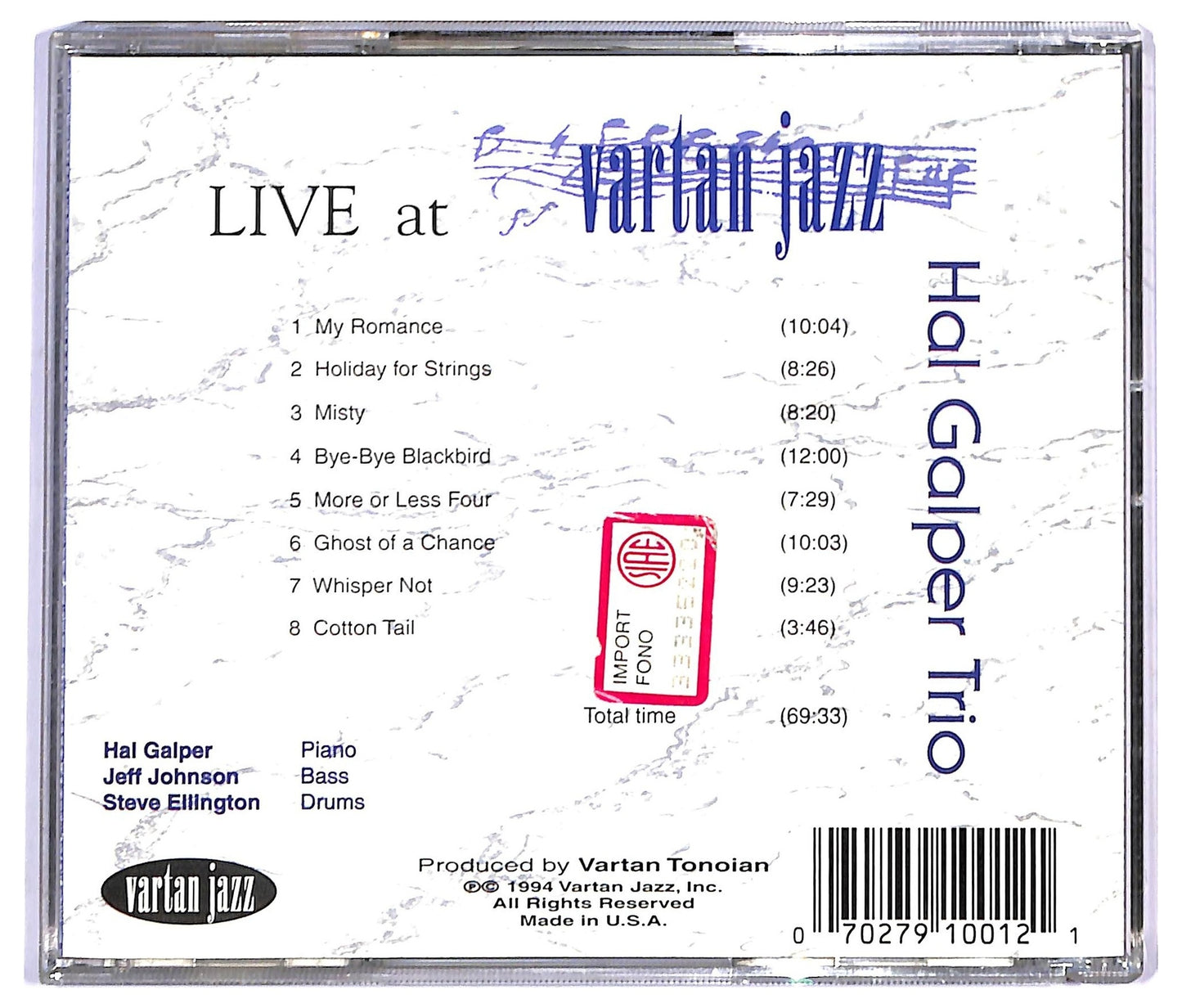 EBOND Hal Galper Trio - Live At Vartan Jazz CD CD090266