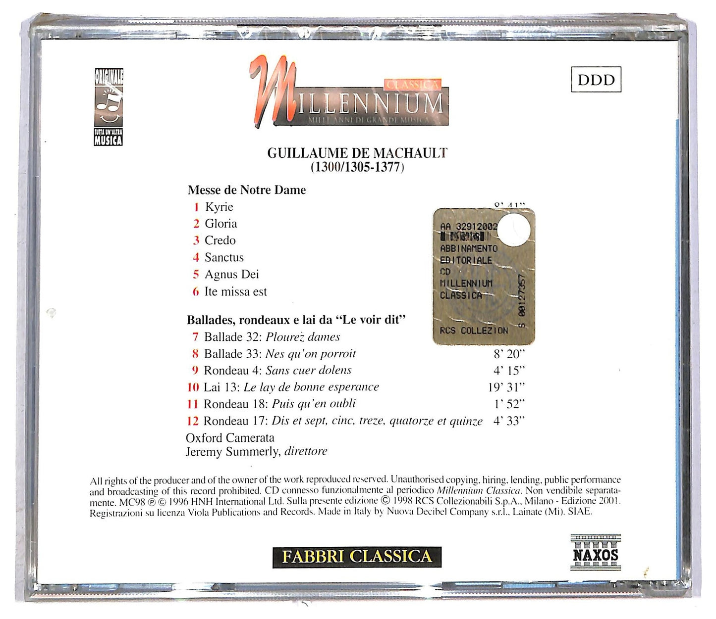 EBOND Machault - Messe De Notre Dame Ballades CD CD090308