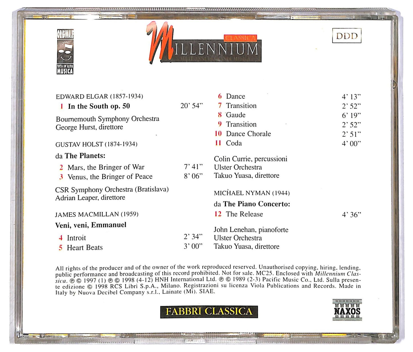 EBOND Elgar Holst MacMillian Nyman - In The South Op. 50 The Planets CD CD090315