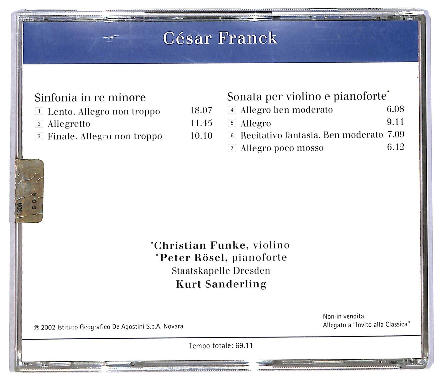 EBOND Franck - Sinfonia In Re Minore / Sonata Per Violino E Pianoforte CD CD090325
