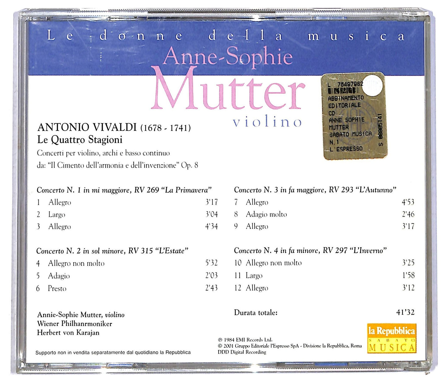 EBOND Anne-Sophie Mutter - Vivaldi Le Quattro Stagioni CD CD090336