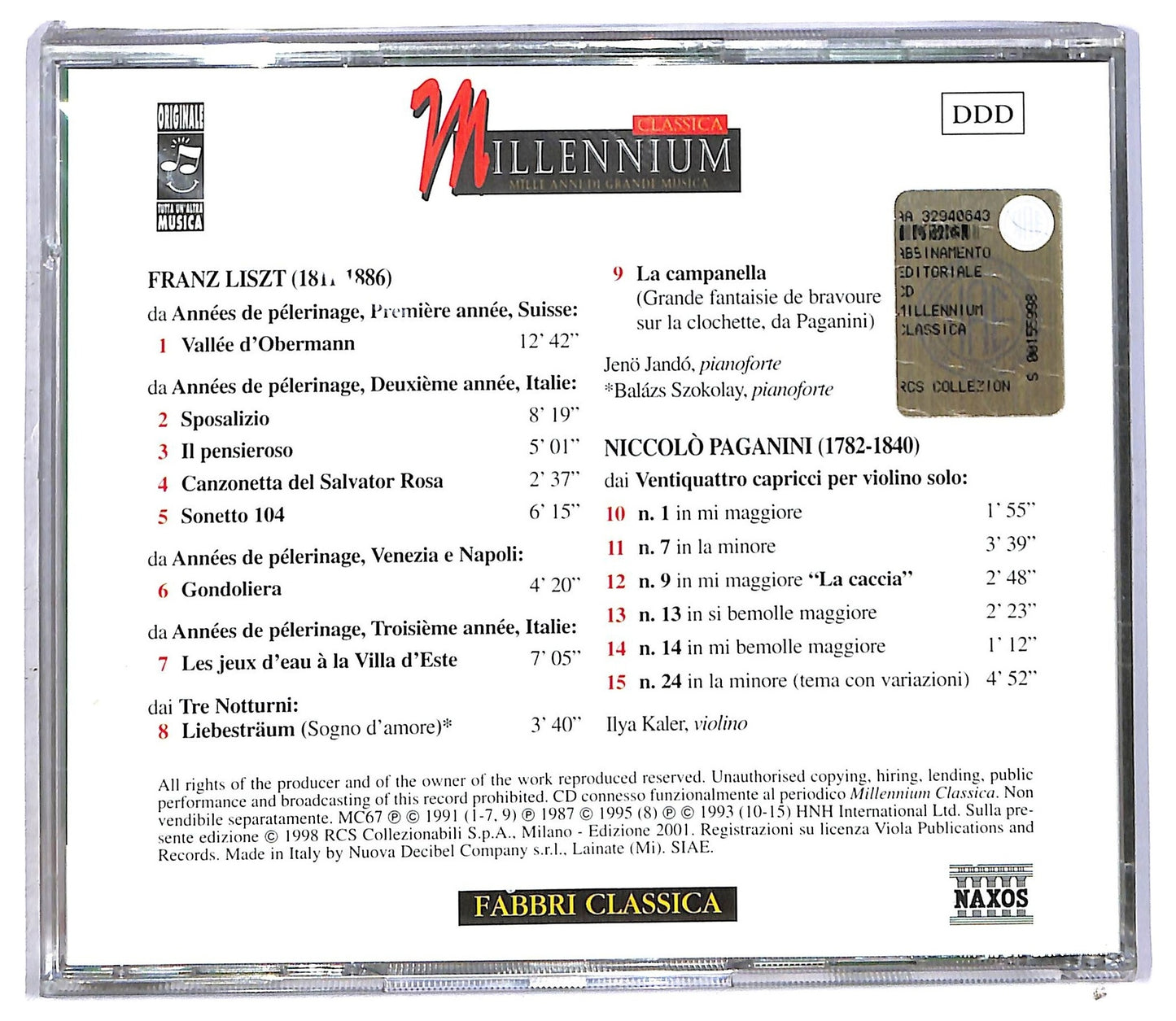 EBOND Liszt Paganini - Annes De Pelerinage Pagine Celebri CD CD090338