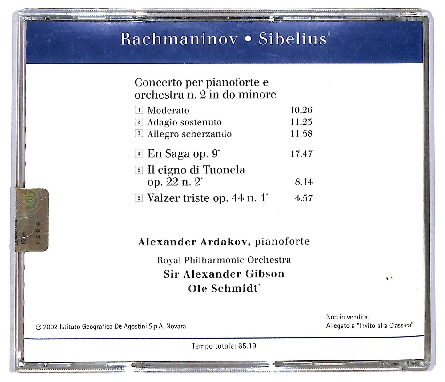 EBOND Rachmaninov Sibelius - Concerto Per Pianoforte N. 2 / Poemi Sinfonici CD CD090344