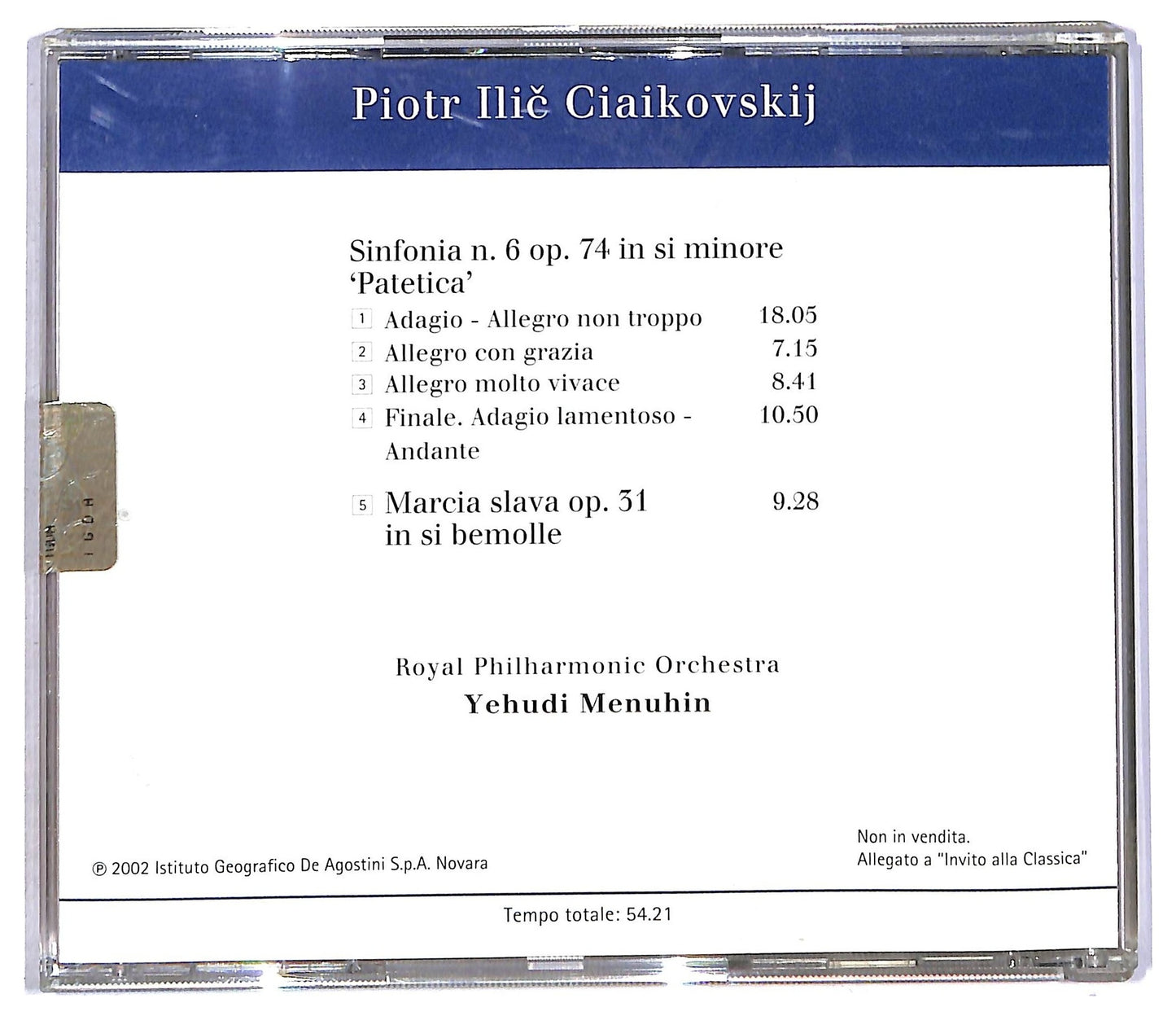 EBOND Ciaikovskij - Sinfonia N.6 Op. 74 'Patetica' Marcia Slava Op. 31 CD CD090422