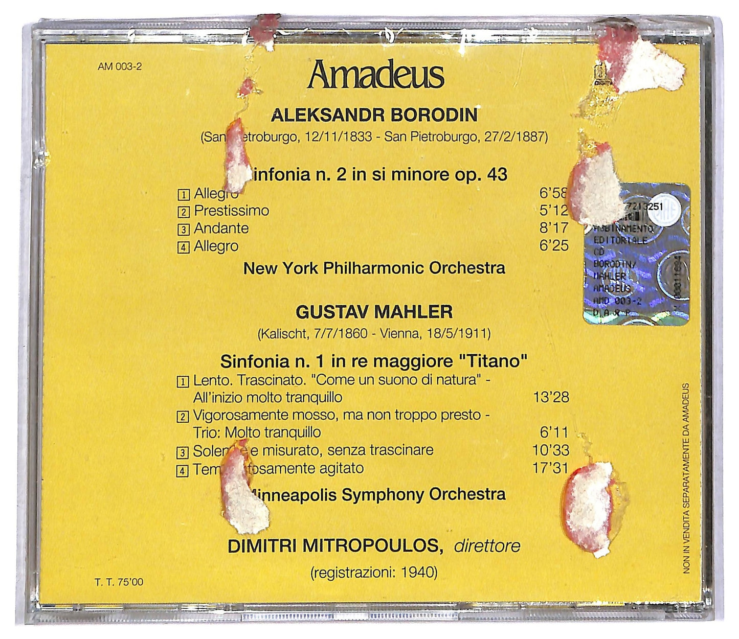 EBOND Dimitri Mitropoulos - Borodin - Sinfonia N.2 In Si Minore Op. 43 CD CD090423