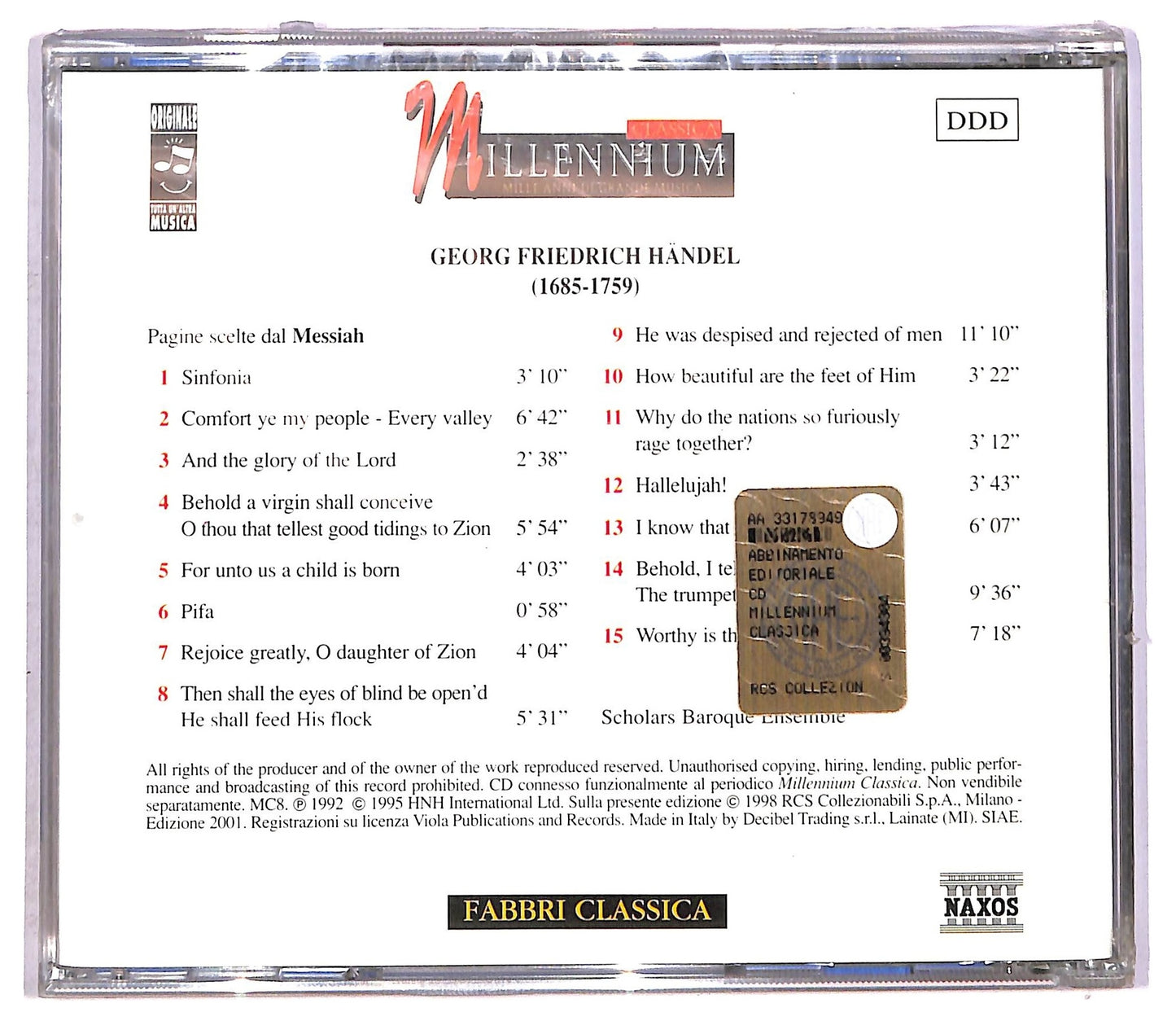 EBOND Handel - Pagine Scelte Dal Messiah CD CD090432