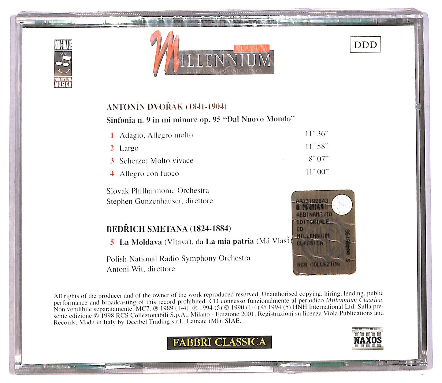 EBOND Dvořak Smetana - Sinfonia N. 9 In Mi Minore Op. 95 CD CD090454