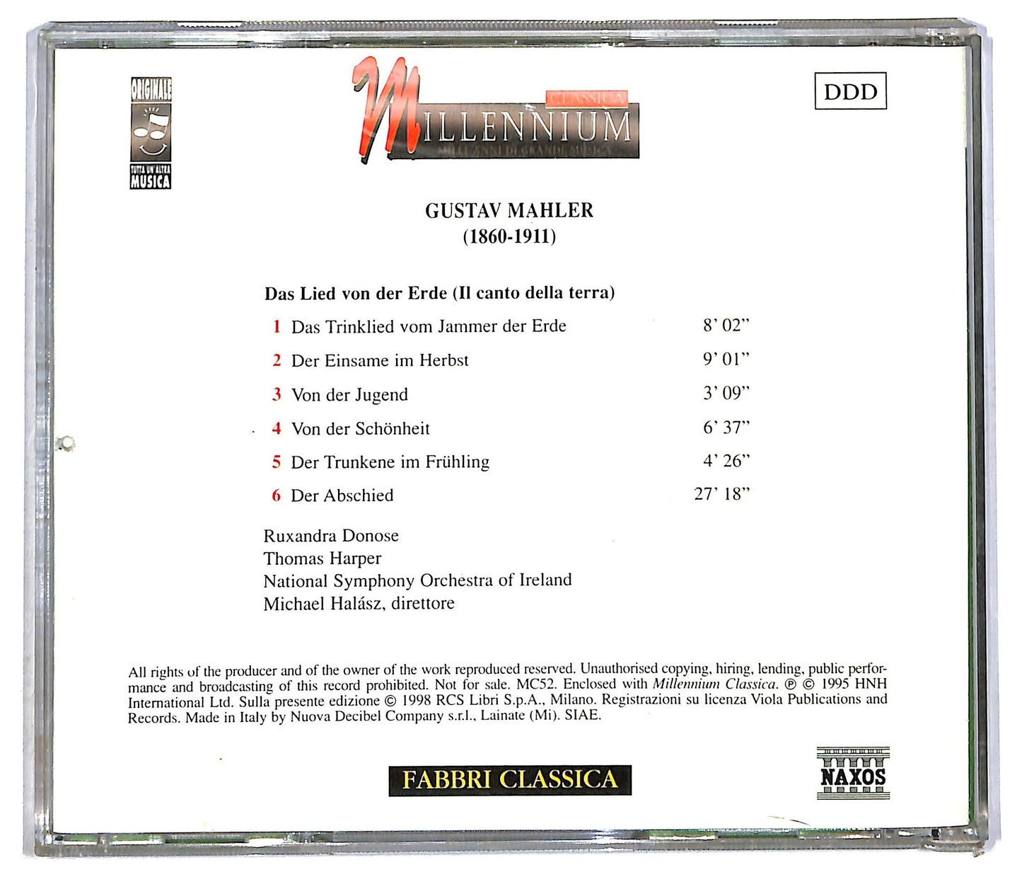 EBOND Mahler - Das Lied Von Der Erde (Il Canto Della Terra) CD CD090513