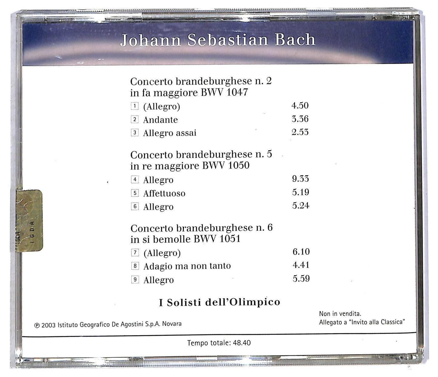 EBOND Bach - Concerti Brandeburghesi (Selezione) CD CD090536