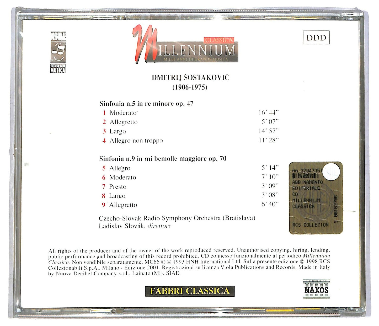 EBOND Sostakovič* - Sinfonia N. 5 Sinfonia N. 9 CD CD090539