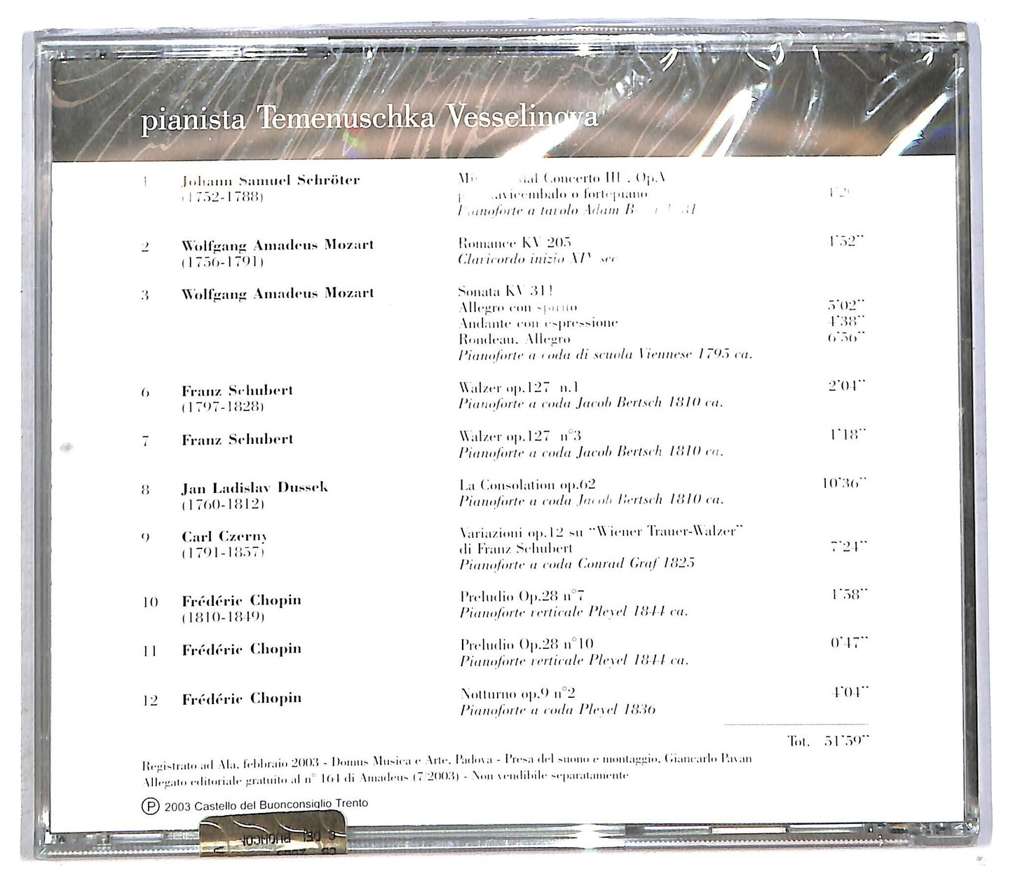 EBOND Vesselinova - Rifiorir D'Antichi Suoni Museo Del Pianoforte Antico CD CD090540