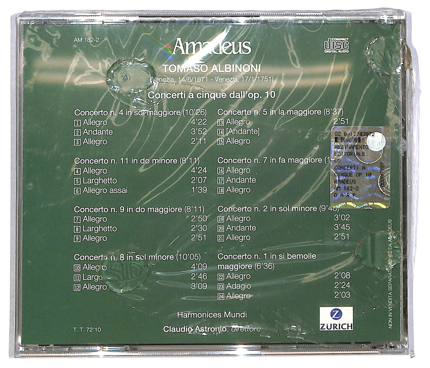 EBOND Albinoni - Concerti A Cinque Dall'Op. 10 CD CD090609