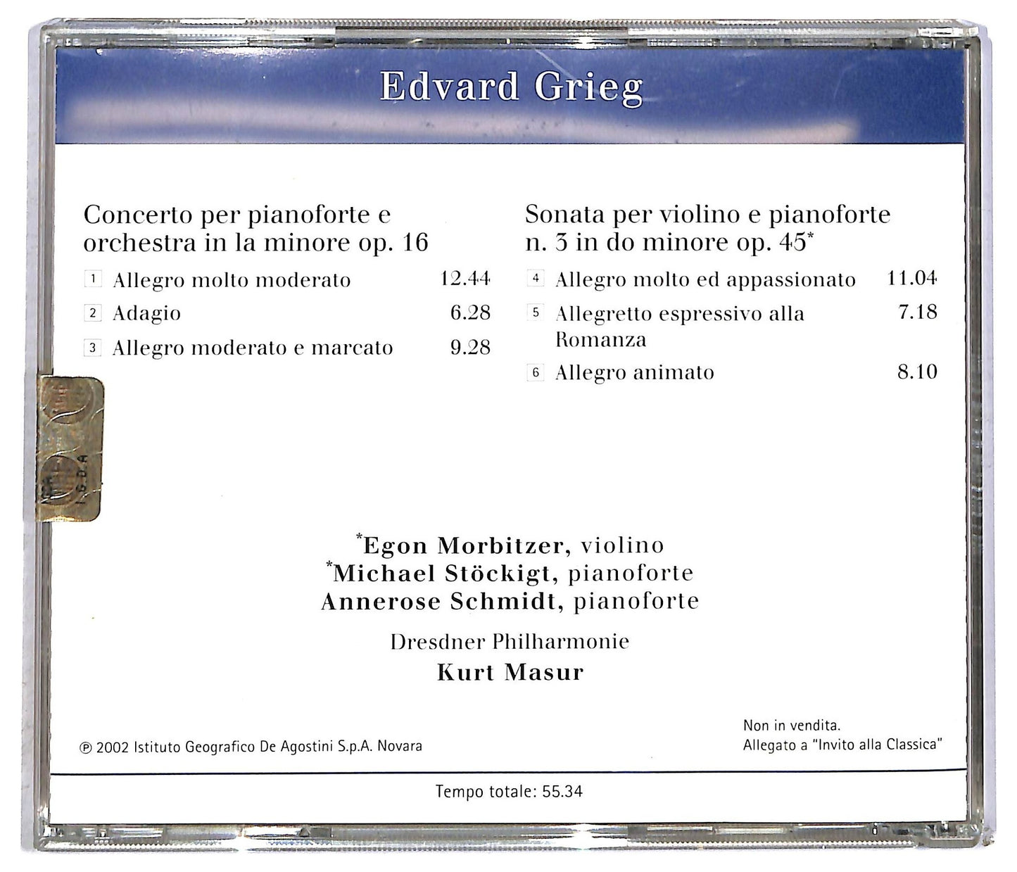 EBOND Grieg - Concerto Per Pianoforte Sonata Per Violino E Pianoforte N. 3 CD CD090618