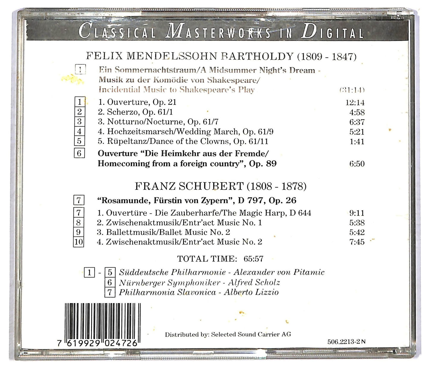 EBOND Mendelssohn-Bartholdy Schubert - Mendelssohn-Bartholdy - Schubert CD CD090630