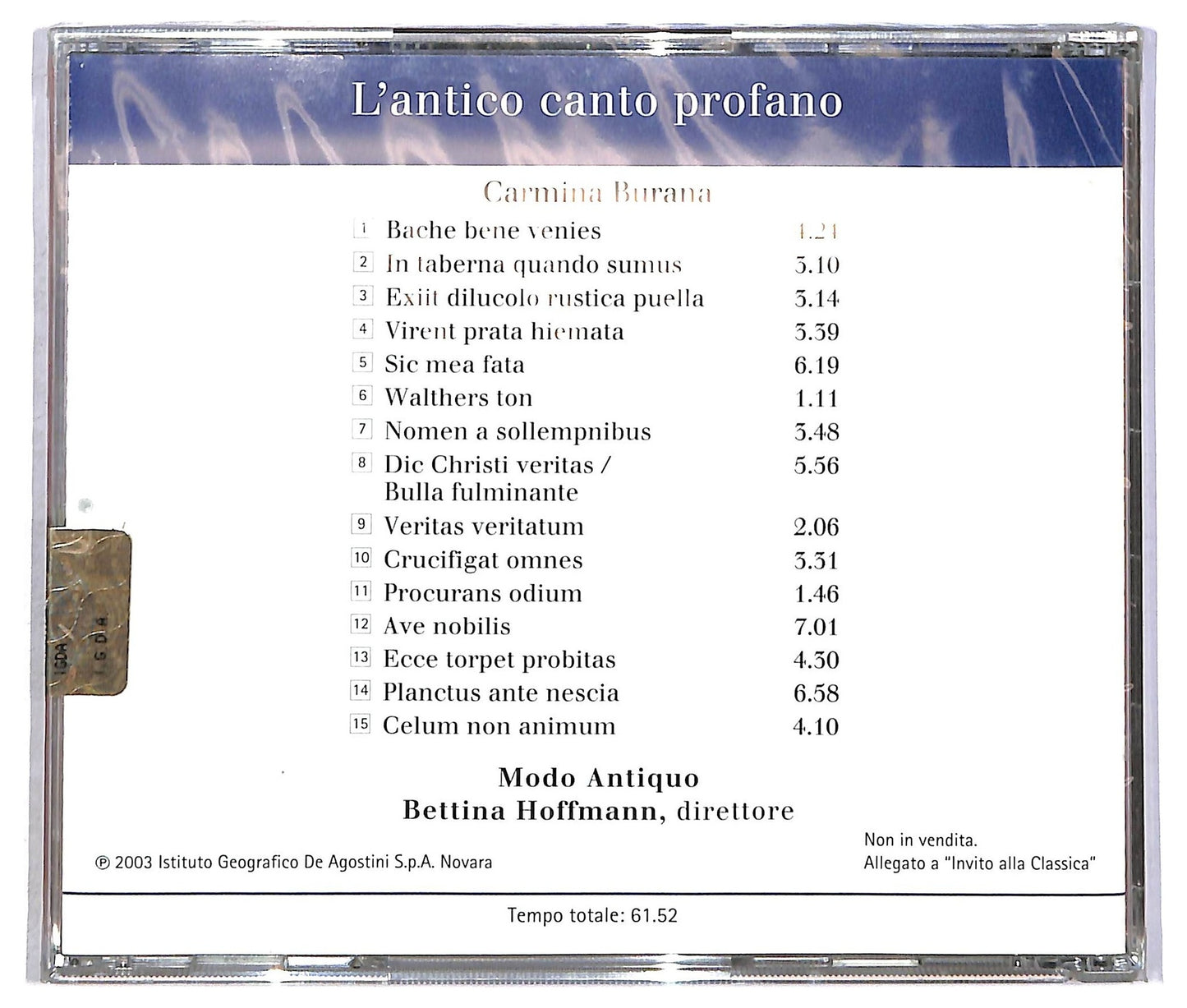 EBOND Various - L'Antico Canto Profano - Carmina Burana CD CD090641