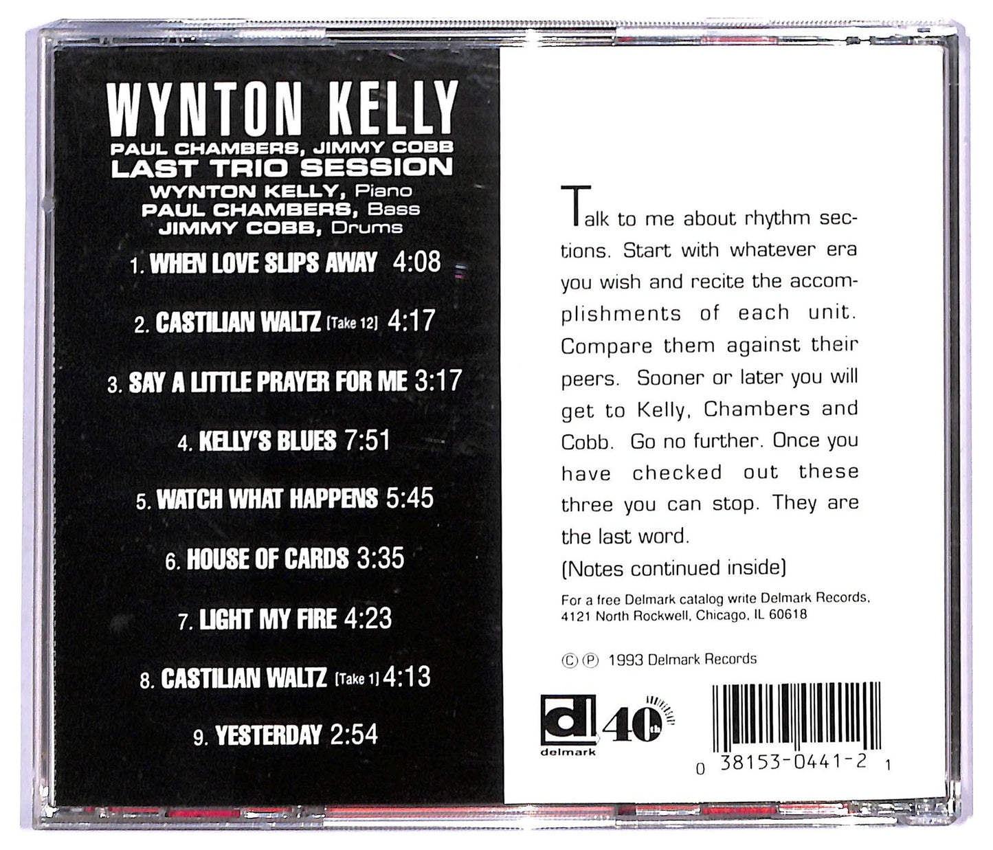 EBOND Wynton Kelly - Last Trio Session CD CD090814
