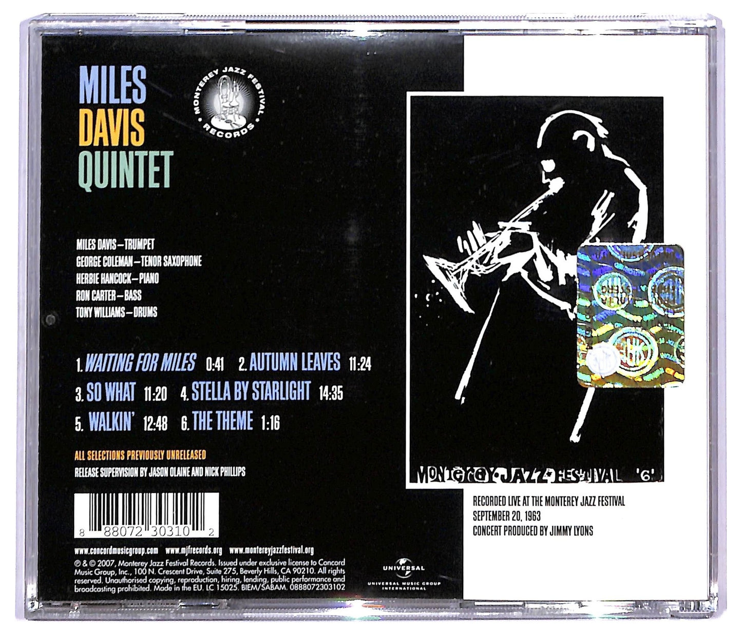EBOND Miles Davis Quintet - Live At The 1963 Monterey Jazz Festival CD CD090816