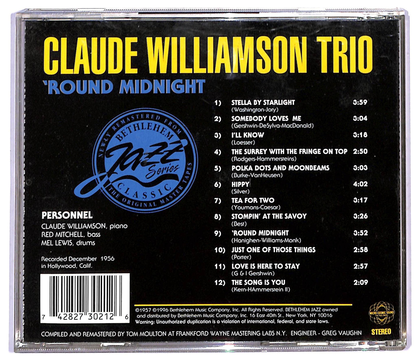 EBOND Claude Williamson Trio - 'Round Midnight CD CD090840