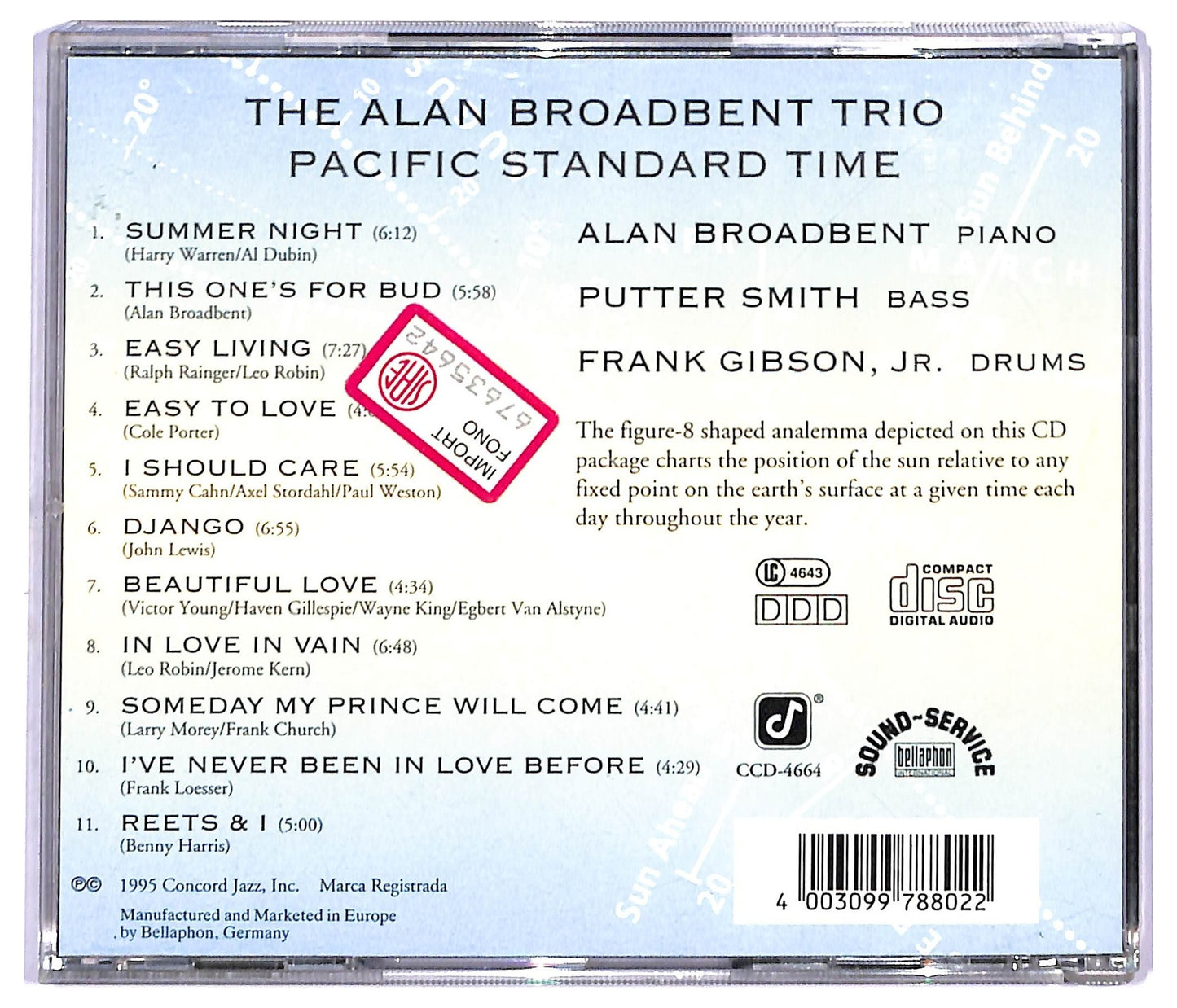 EBOND Alan Broadbent Trio - Pacific Standard Time CD CD090850