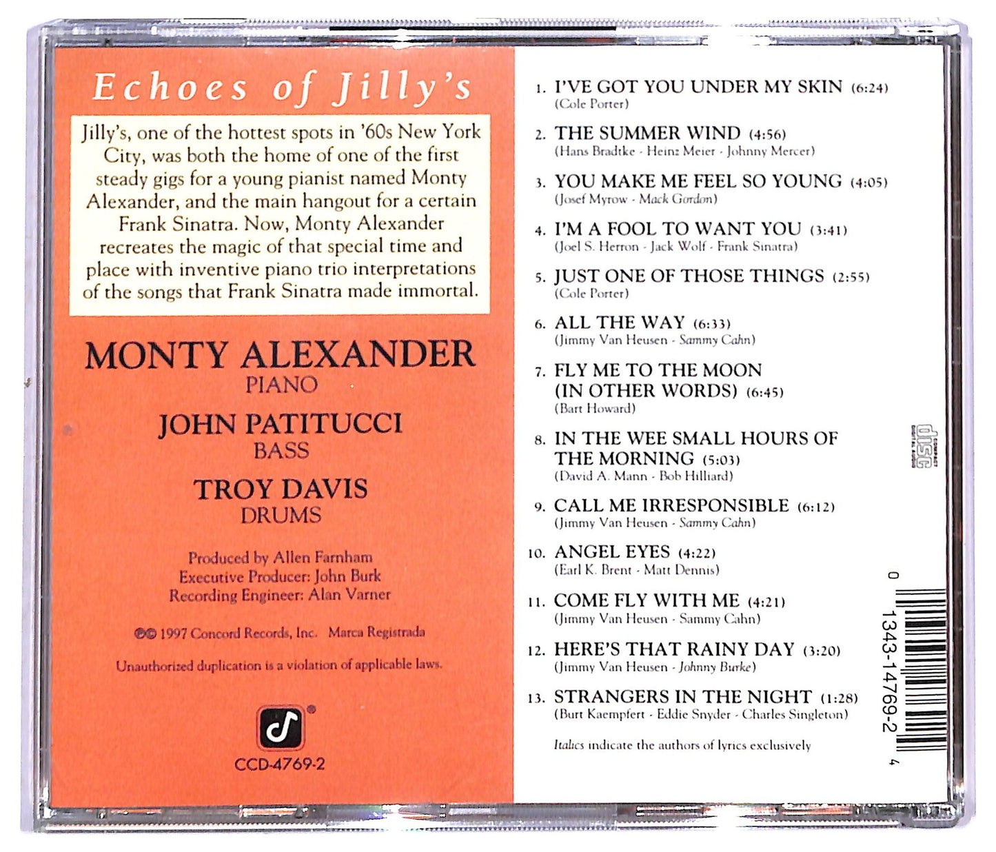 EBOND Monty Alexander - Echoes Of Jilly's CD CD090855