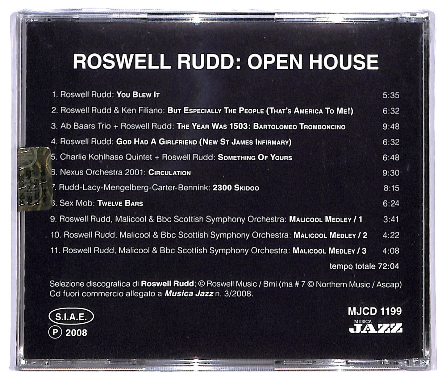 EBOND Roswell Rudd - Open House CD CD090912