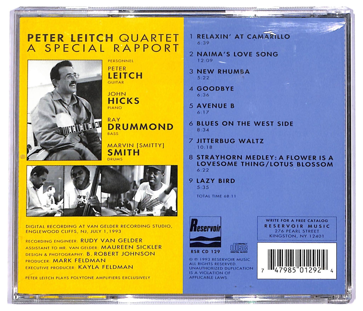 EBOND Peter Leitch Quartet - A Special Rapport CD CD090923