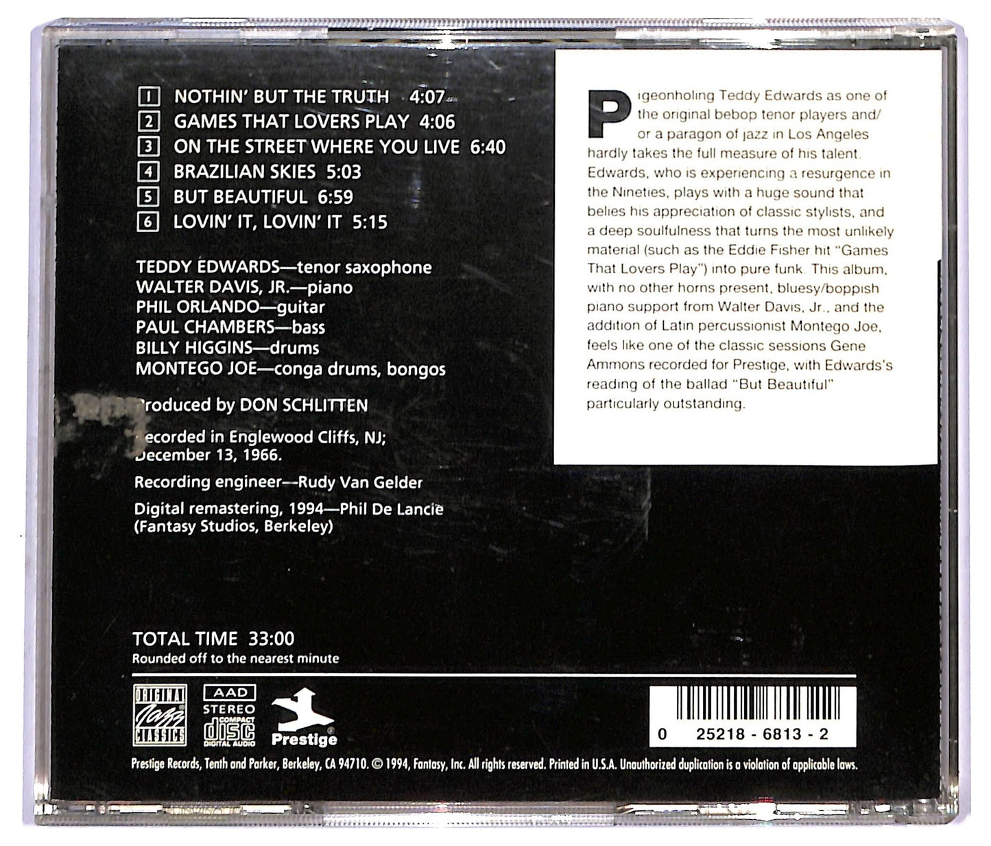 EBOND Teddy Edwards - Nothin' But The Truth! CD CD091005