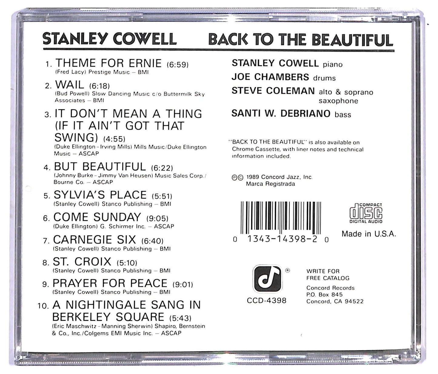 EBOND Stanley Cowell - Back To The Beautiful CD CD091014