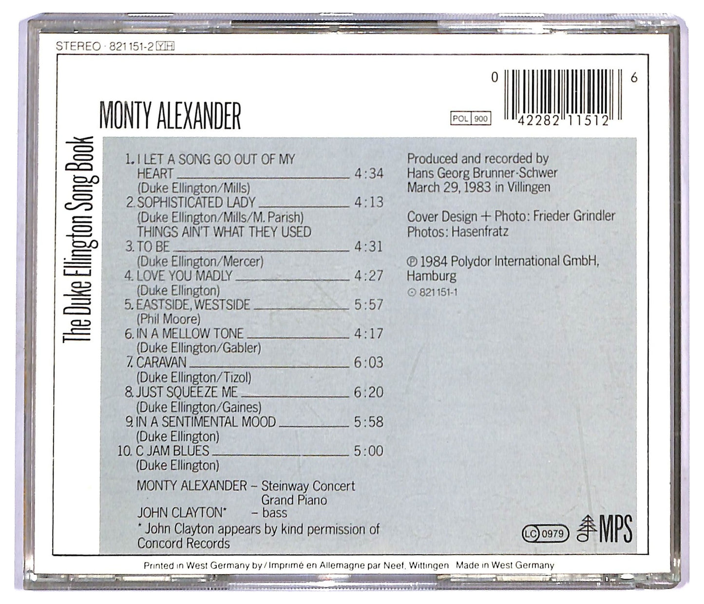 EBOND Monty Alexander - The Duke Ellington Song Book CD CD091018