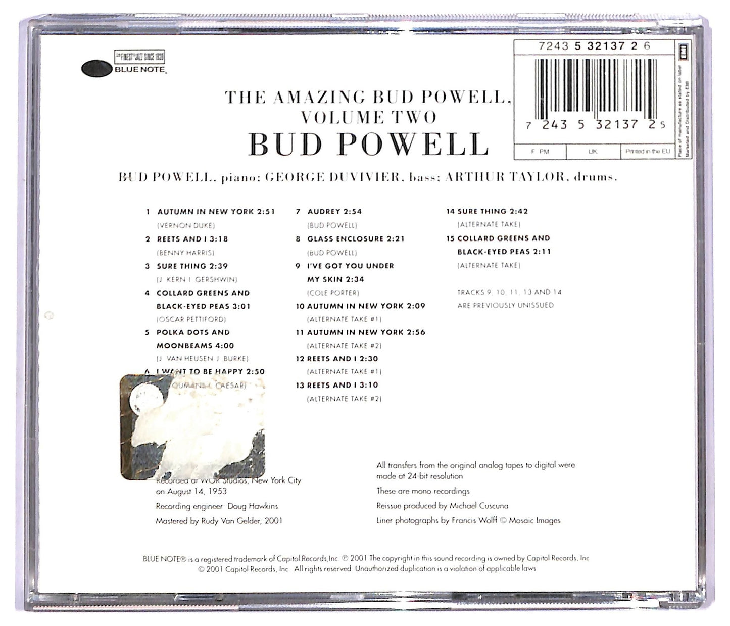 EBOND Bud Powell - The Amazing Bud Powell, Volume Two CD CD091024