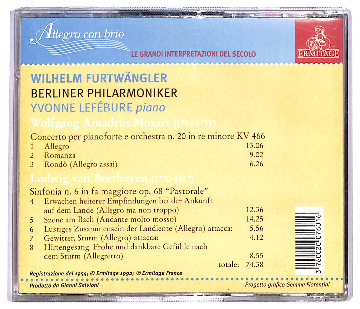 EBOND Wilhelm Furtwangler - Concerto Per Pianoforte E Orchestra N. 20 CD CD091026