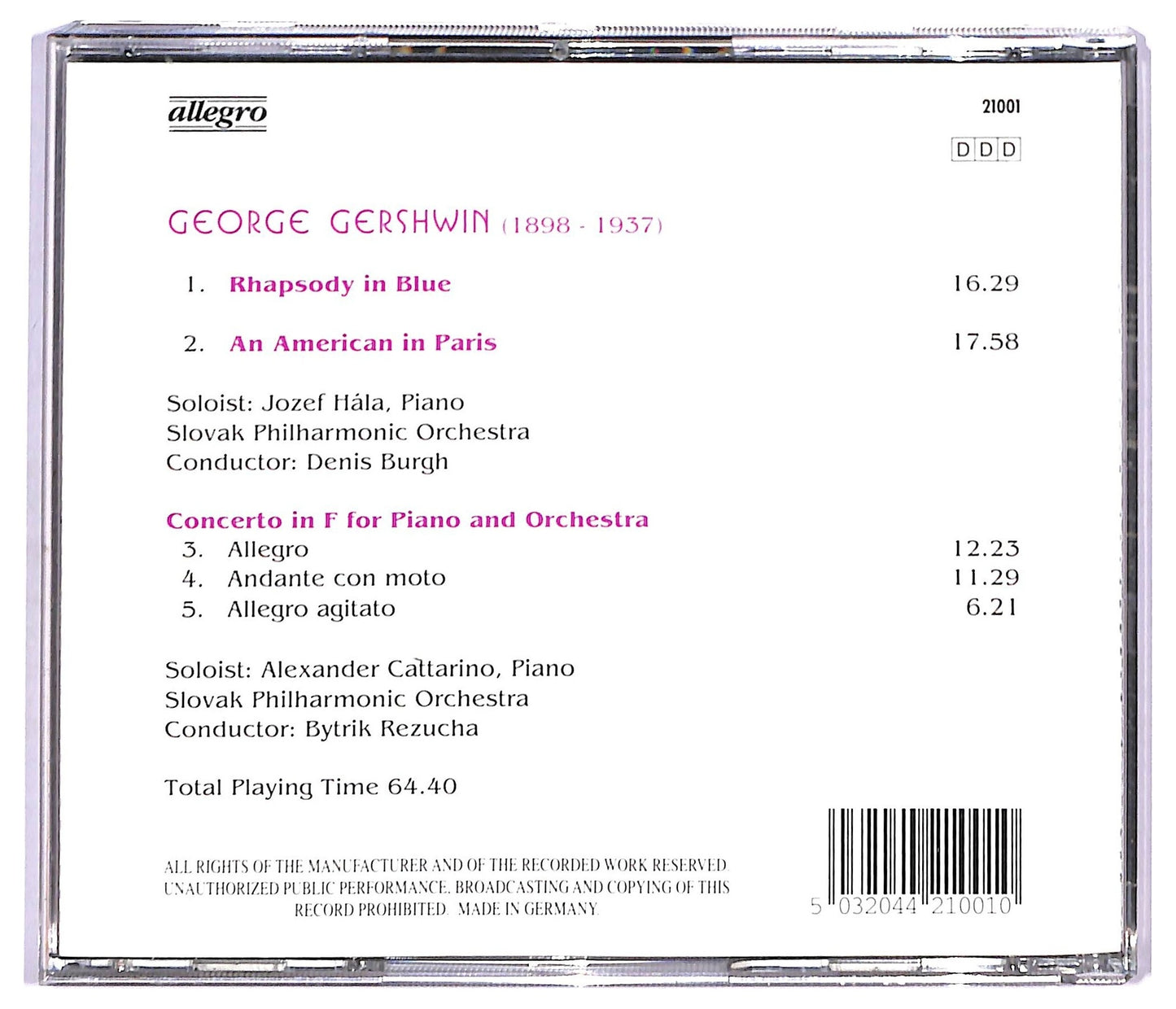 EBOND G. Gershwin - Rhapsody In Blue An American In Paris CD CD091054