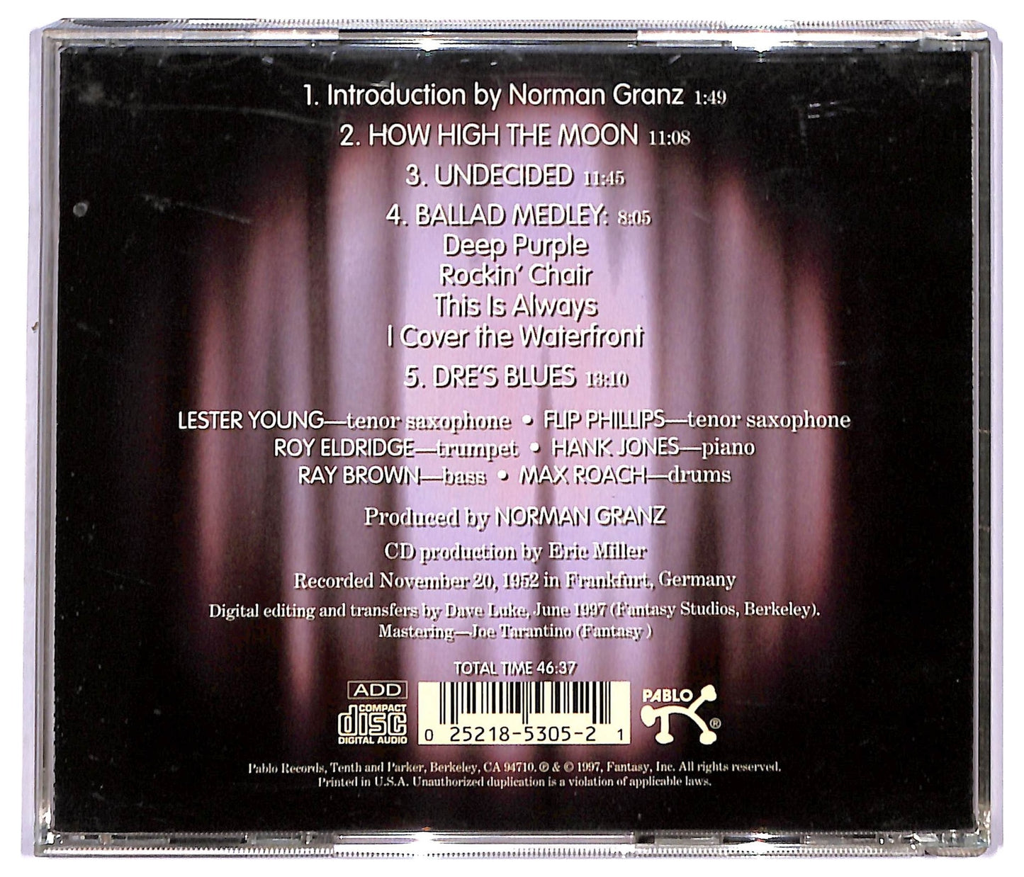 EBOND Various - Jazz At The Philharmonic Frankfurt 1952 CD CD091061